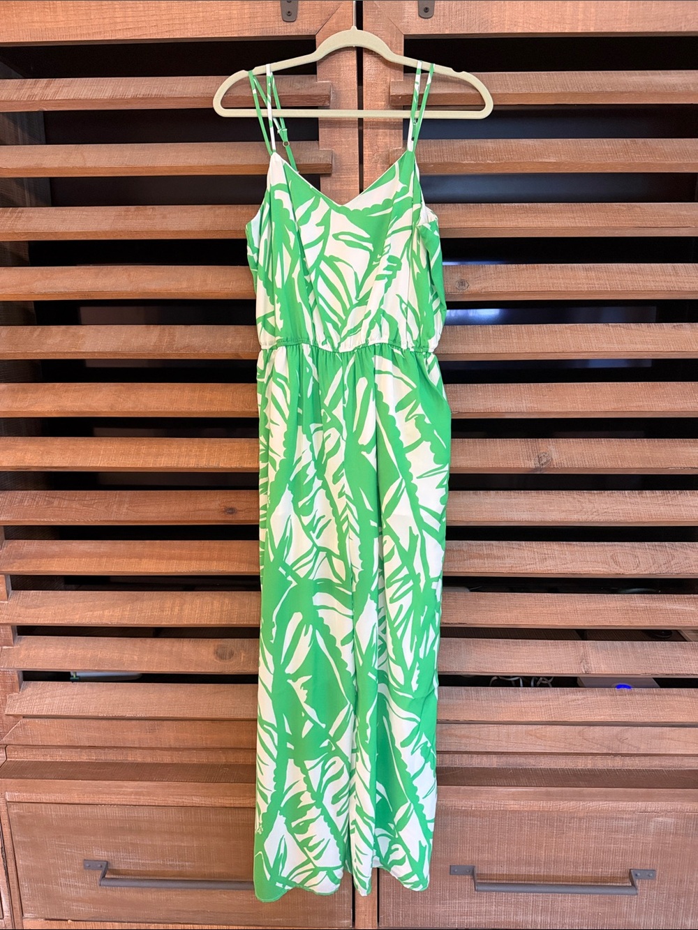 Lilly Pulitzer for Target Green and White Leaf-Print Jumpsuit